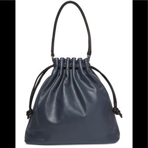 Clare V. Grand Henri in Navy Leather